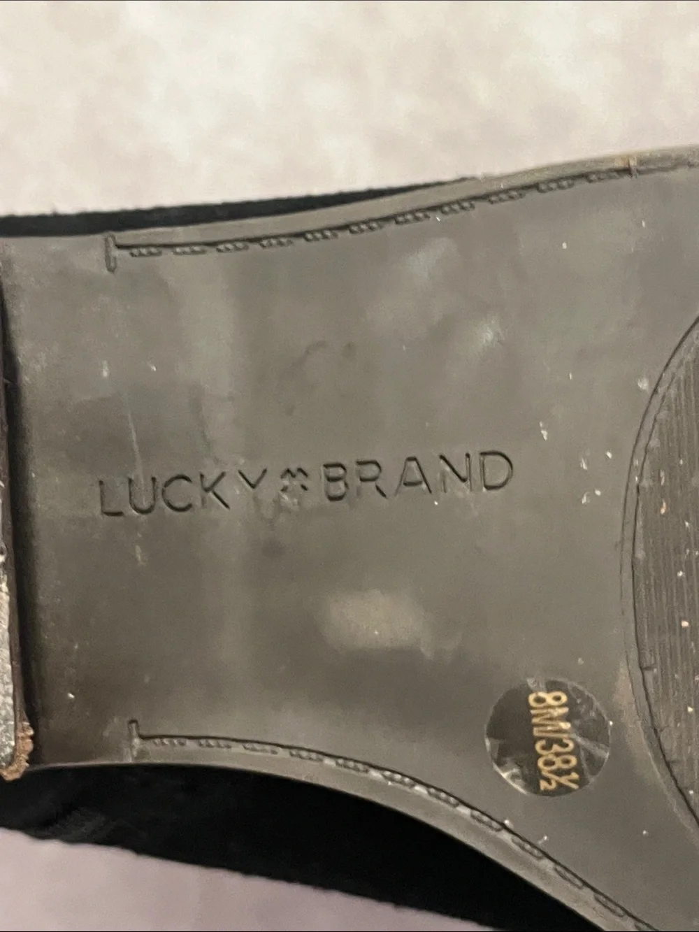 Lucky Brand Fenley Side Zip Black Suede Chukka Boots size 8